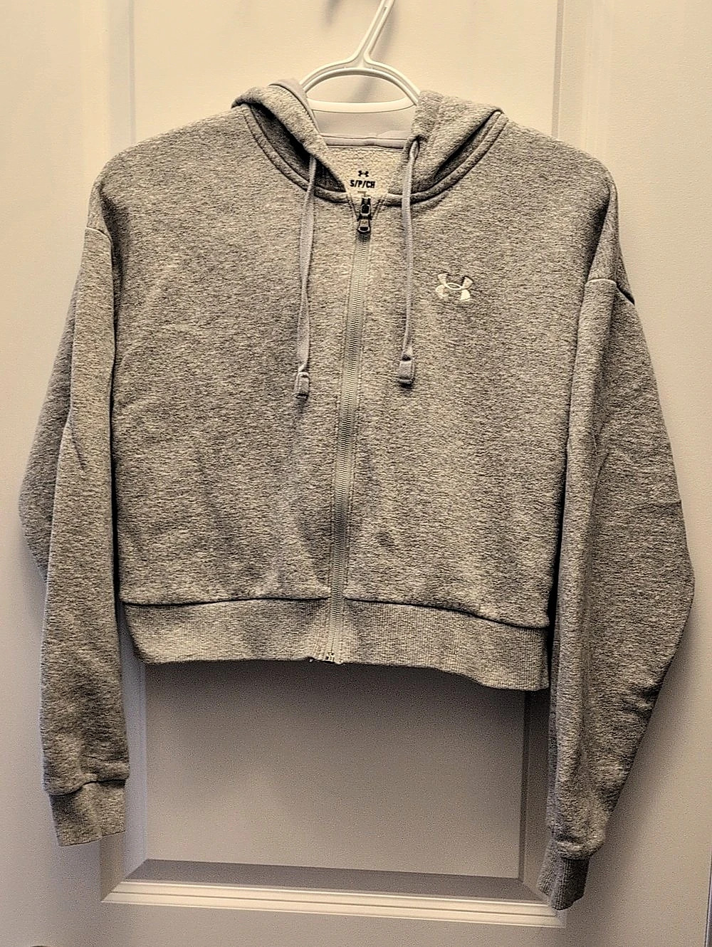 Under Armour Women's Rival Fleece Crop Full-Zip Hoodie Gray Small